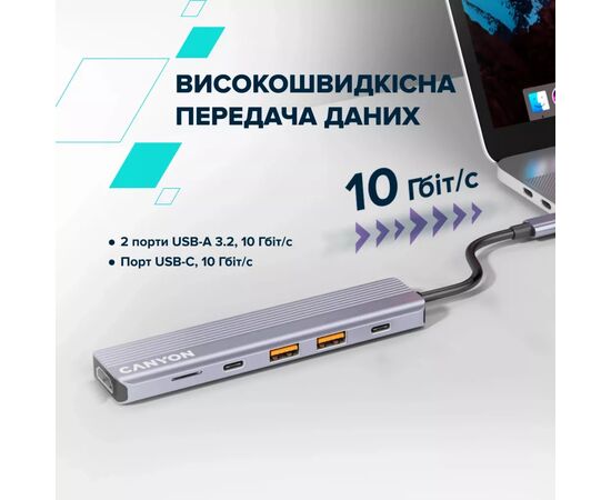 Порт-репликатор Canyon Docking Station DS-17 6 in 1 4k USB-C hub (CNS-TDS17), изображение 10 Порт-репликатор Canyon Docking Station DS-17 6 in 1 4k USB-C hub (CNS-TDS17), изображение 10