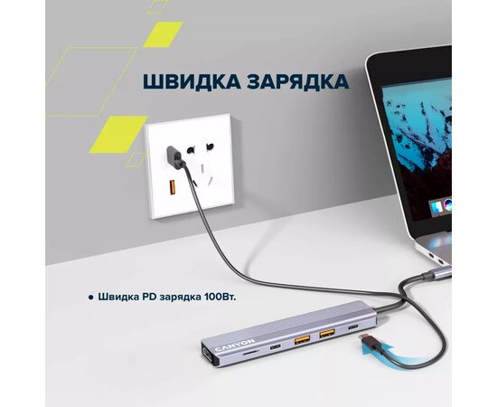 Порт-репликатор Canyon Docking Station DS-17 6 in 1 4k USB-C hub (CNS-TDS17), изображение 11 Порт-репликатор Canyon Docking Station DS-17 6 in 1 4k USB-C hub (CNS-TDS17), изображение 11