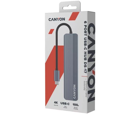 Порт-репликатор Canyon Docking Station DS-17 6 in 1 4k USB-C hub (CNS-TDS17), изображение 6 Порт-репликатор Canyon Docking Station DS-17 6 in 1 4k USB-C hub (CNS-TDS17), изображение 6