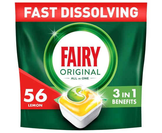 Таблетки для посудомийних машин Fairy Original All in One Lemon 56 шт. (8700216237352)