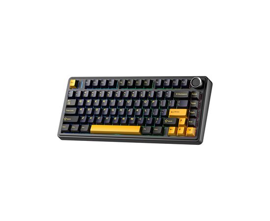 Клавиатура Aula F75 Gasket Greywood V3 switch Hot-Swap PBT Wireless/Bluetooth/USB Black (6948391208626), изображение 2 Клавиатура Aula F75 Gasket Greywood V3 switch Hot-Swap PBT Wireless/Bluetooth/USB Black (6948391208626), изображение 2