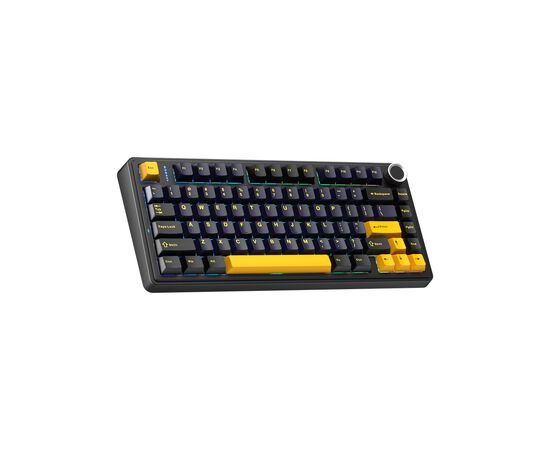 Клавиатура Aula F75 Gasket Greywood V3 switch Hot-Swap PBT Wireless/Bluetooth/USB Black (6948391208626), изображение 3 Клавиатура Aula F75 Gasket Greywood V3 switch Hot-Swap PBT Wireless/Bluetooth/USB Black (6948391208626), изображение 3