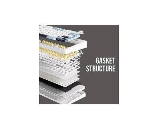 Клавиатура Aula F75 Gasket Greywood V3 switch Hot-Swap PBT Wireless/Bluetooth/USB Black (6948391208626), изображение 7 Клавиатура Aula F75 Gasket Greywood V3 switch Hot-Swap PBT Wireless/Bluetooth/USB Black (6948391208626), изображение 7