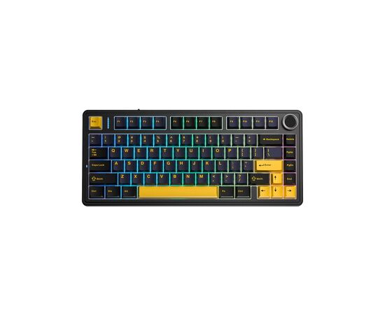 Клавиатура Aula F75 Gasket Greywood V3 switch Hot-Swap PBT Wireless/Bluetooth/USB Black (6948391208626)