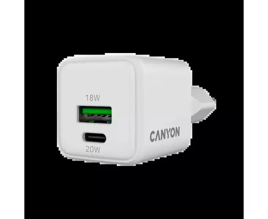 Зарядное устройство Canyon CU20AC GaN 20W 1xPD 1xQC EU White (CNS-CUW20AC), изображение 3 Зарядное устройство Canyon CU20AC GaN 20W 1xPD 1xQC EU White (CNS-CUW20AC), изображение 3