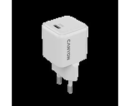 Зарядний пристрій Canyon CU20C GaN 20W 1xPD EU White (CNS-CUW20C)