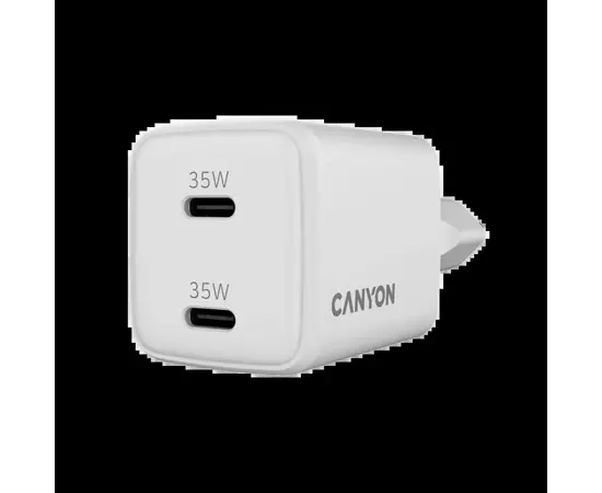 Зарядное устройство Canyon CU35CC GaN 35W 2xPD EU White (CNS-CUW35CC), изображение 4 Зарядное устройство Canyon CU35CC GaN 35W 2xPD EU White (CNS-CUW35CC), изображение 4