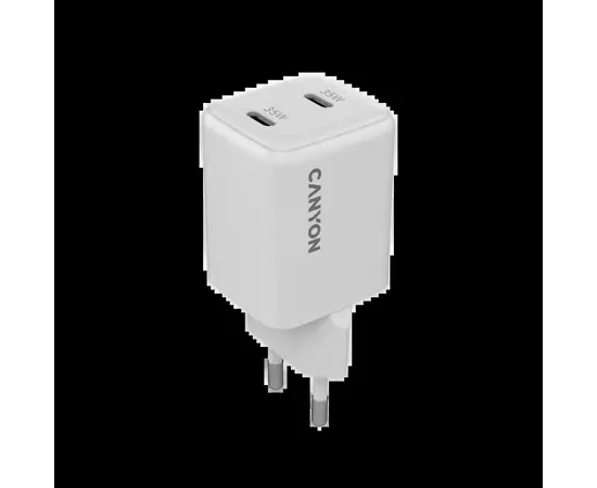 Зарядний пристрій Canyon CU35CC GaN 35W 2xPD EU White (CNS-CUW35CC)
