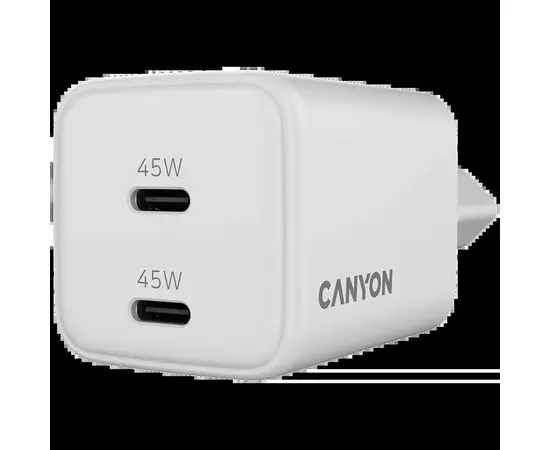 Зарядное устройство Canyon CU45CC GaN 45W 2xPD EU White (CNS-CUW45CC), изображение 5 Зарядное устройство Canyon CU45CC GaN 45W 2xPD EU White (CNS-CUW45CC), изображение 5