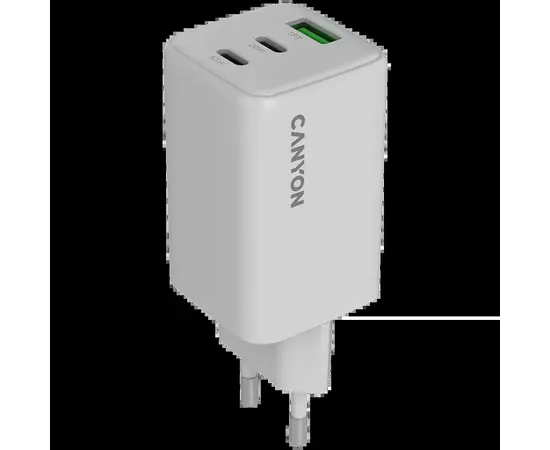 Зарядний пристрій Canyon CU65ACC GaN 65W 2xPD 1xQC EU White (CNS-CUW65ACC)