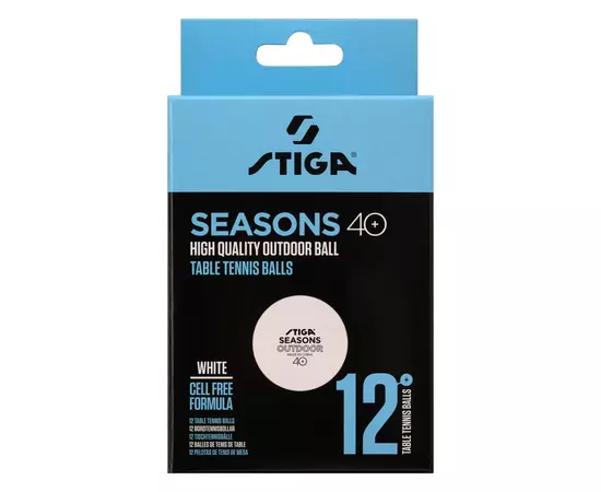 Мячик для настольного тенниса Stiga Seasons White 12 шт (1110-2810-12) (931162), изображение 2 Мячик для настольного тенниса Stiga Seasons White 12 шт (1110-2810-12) (931162), изображение 2