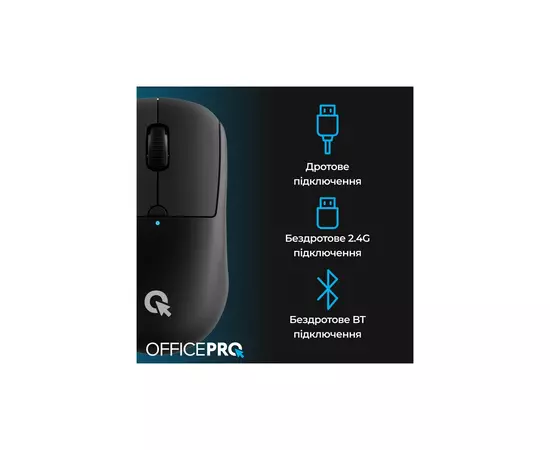 Мышка OfficePro M307B Silent Click Wireless/Bluetooth Black (M307B), изображение 6 Мышка OfficePro M307B Silent Click Wireless/Bluetooth Black (M307B), изображение 6
