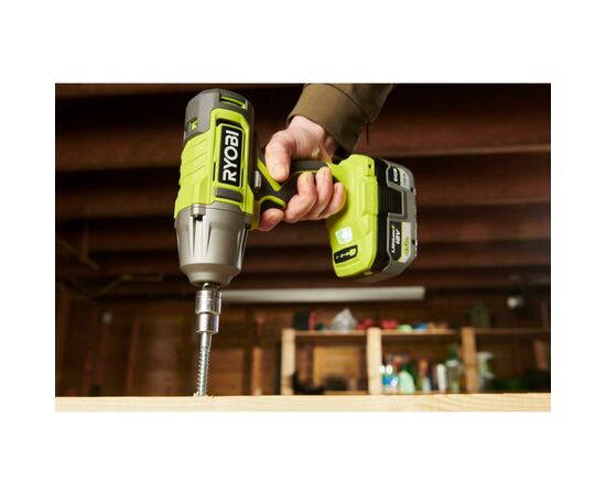 Гайковерт Ryobi ONE+ ударный RIW18-1C20SA3, 18V, 2Ah, 2600 об/мин. 800 Нм, 1/2" 3 шв, сумка (5133005664), изображение 5 Гайковерт Ryobi ONE+ ударный RIW18-1C20SA3, 18V, 2Ah, 2600 об/мин. 800 Нм, 1/2" 3 шв, сумка (5133005664), изображение 5