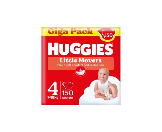 Подгузники Huggies Little Movers 4 (7-18 кг) M-pack, 150 шт (5029053583402)