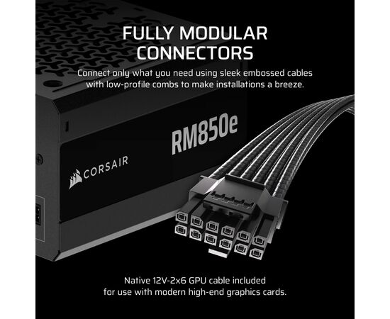 Блок питания Corsair 850W RM850e (CP-9020296-EU), изображение 8 Блок питания Corsair 850W RM850e (CP-9020296-EU), изображение 8
