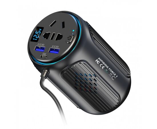Автомобильный инвертор 12V/220V Force1 150W, PD20W Aspiring (FC.150), изображение 2 Автомобильный инвертор 12V/220V Force1 150W, PD20W Aspiring (FC.150), изображение 2