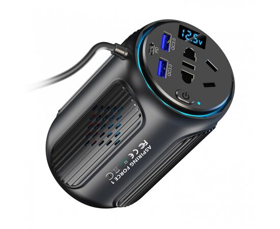 Автомобильный инвертор 12V/220V Force1 150W, PD20W Aspiring (FC.150)