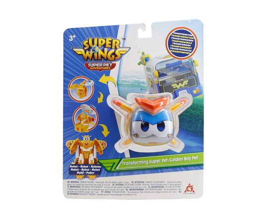 Трансформер Super Wings Transforming Super Pet Золотой Мальчик любимец (Golden Boy pet) (EU770644), изображение 7 Трансформер Super Wings Transforming Super Pet Золотой Мальчик любимец (Golden Boy pet) (EU770644), изображение 7
