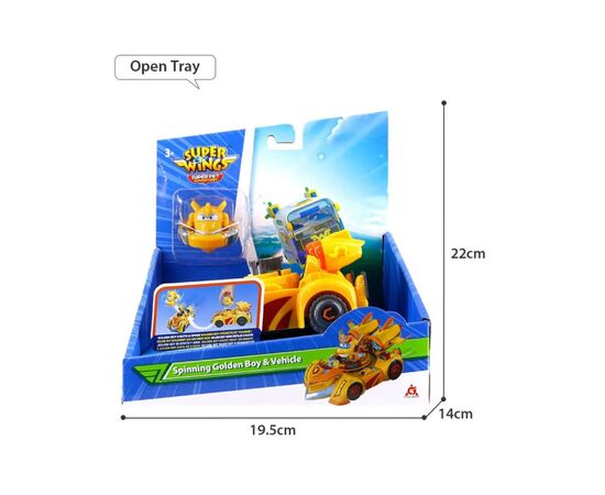 Ігровий набір Super Wings Spinning Vehicle Золотий Хлопчик (Golden Boy) (EU770331), зображення 7 Ігровий набір Super Wings Spinning Vehicle Золотий Хлопчик (Golden Boy) (EU770331), зображення 7
