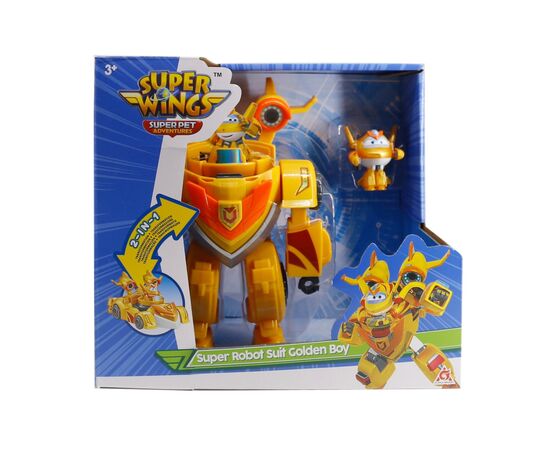 Игровой набор Super Wings Super Robot Suit Золотой Мальчик (Golden Boy) (EU770352), изображение 3 Игровой набор Super Wings Super Robot Suit Золотой Мальчик (Golden Boy) (EU770352), изображение 3