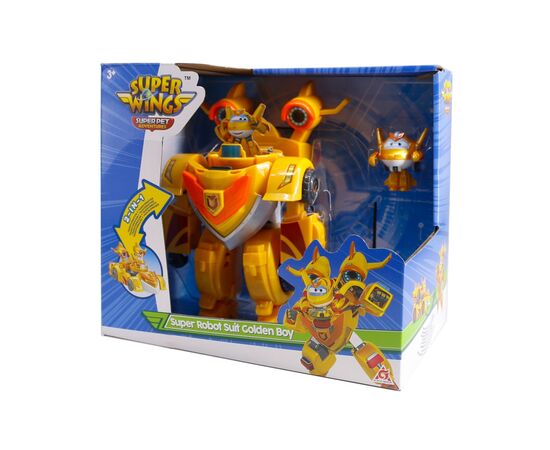 Игровой набор Super Wings Super Robot Suit Золотой Мальчик (Golden Boy) (EU770352), изображение 4 Игровой набор Super Wings Super Robot Suit Золотой Мальчик (Golden Boy) (EU770352), изображение 4