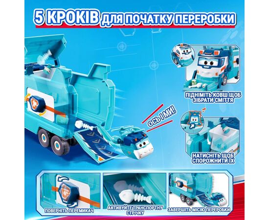 Игровой набор Super Wings Грузовик Марка для мусора и уборки грузовика и уборки (EU770854), изображение 4 Игровой набор Super Wings Грузовик Марка для мусора и уборки грузовика и уборки (EU770854), изображение 4