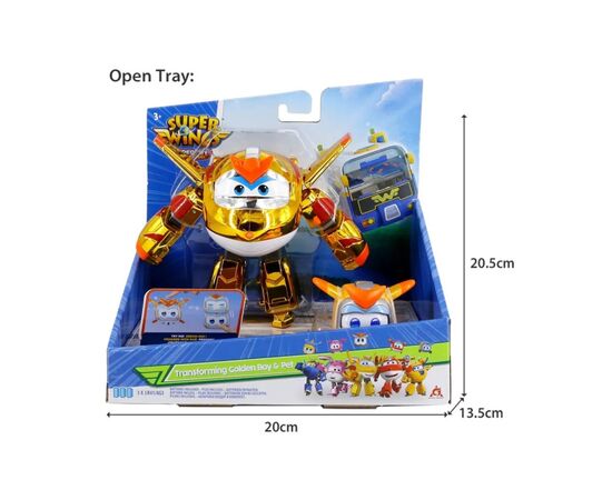 Трансформер Super Wings Transforming Золотой Мальчик и любимец (Golden Boy & Pet) (EU770441), изображение 10 Трансформер Super Wings Transforming Золотой Мальчик и любимец (Golden Boy & Pet) (EU770441), изображение 10