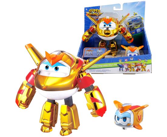 Трансформер Super Wings Transforming Золотий Хлопчик і улюбленець (Golden Boy & Pet) (EU770441)