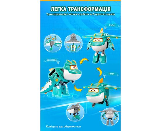 Трансформер Super Wings Transforming Тино и питомец (Tino & Pet) (EU770447), изображение 5 Трансформер Super Wings Transforming Тино и питомец (Tino & Pet) (EU770447), изображение 5