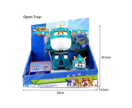 Трансформер Super Wings Transforming Тино и питомец (Tino & Pet) (EU770447), изображение 9 Трансформер Super Wings Transforming Тино и питомец (Tino & Pet) (EU770447), изображение 9