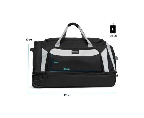 Сумка дорожная TravelZ Wheelbag Doubleloader black 96L (603098) (931071), изображение 7 Сумка дорожная TravelZ Wheelbag Doubleloader black 96L (603098) (931071), изображение 7