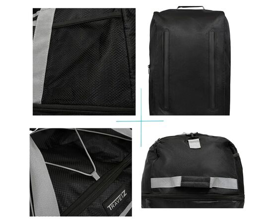 Сумка дорожная TravelZ Wheelbag Doubleloader foldable black 80(95)L (603096) (931069), изображение 6 Сумка дорожная TravelZ Wheelbag Doubleloader foldable black 80(95)L (603096) (931069), изображение 6