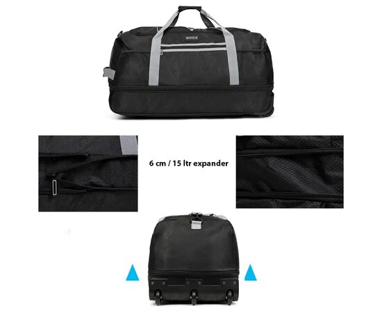 Сумка дорожная TravelZ Wheelbag Doubleloader foldable black 80(95)L (603096) (931069), изображение 7 Сумка дорожная TravelZ Wheelbag Doubleloader foldable black 80(95)L (603096) (931069), изображение 7
