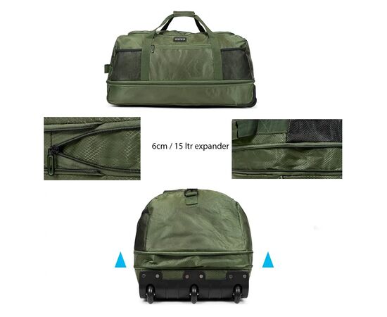 Дорожня сумка TravelZ Wheelbag Doubleloader foldable green 80(95)L (603097) (931070), зображення 8 Дорожня сумка TravelZ Wheelbag Doubleloader foldable green 80(95)L (603097) (931070), зображення 8