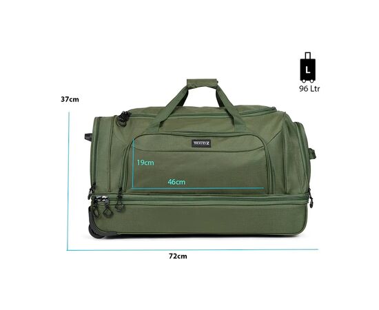 Сумка дорожная TravelZ Wheelbag Doubleloader green 96L (603099) (931072), изображение 6 Сумка дорожная TravelZ Wheelbag Doubleloader green 96L (603099) (931072), изображение 6