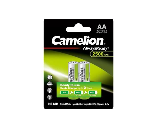 Акумулятор Camelion AA 2500mAh Ni-MH AlwaysReady * 2 R6-2BL (NH-АA2500АRBP2)