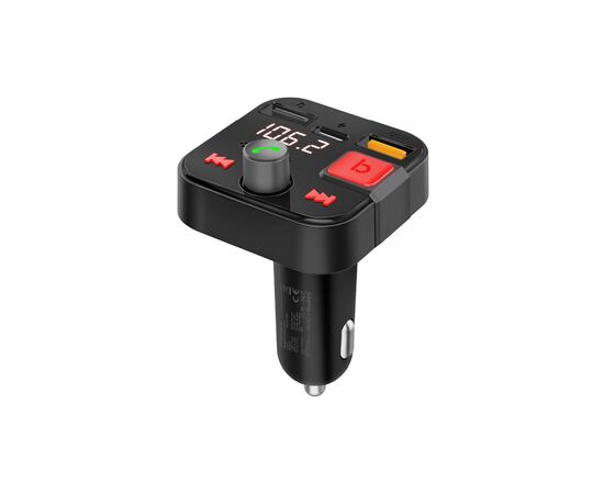 FM модулятор Promate PowerTune 30w USB-A OTG/USB-A QC3.0/USB-C BLACK (powertune-30w.black)