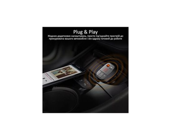FM модулятор Promate SmarTune 2+ BLUETOOTH 5.0 USB QC 3.0 AUX/SD/USB BLACK (smartune-2+.black), изображение 8 FM модулятор Promate SmarTune 2+ BLUETOOTH 5.0 USB QC 3.0 AUX/SD/USB BLACK (smartune-2+.black), изображение 8
