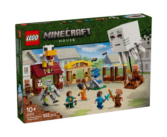 Конструктор LEGO Minecraft Нападение на деревню с воздушным шаром Гаст (21273)