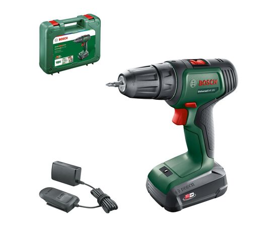 Шуруповерт Bosch UniversalDrill 18V 18В 1х1.5Агод 20Нм 0-4400-1450обхв кейс ЗП 1.3кг (0.603.9D4.001), зображення 2 Шуруповерт Bosch UniversalDrill 18V 18В 1х1.5Агод 20Нм 0-4400-1450обхв кейс ЗП 1.3кг (0.603.9D4.001), зображення 2