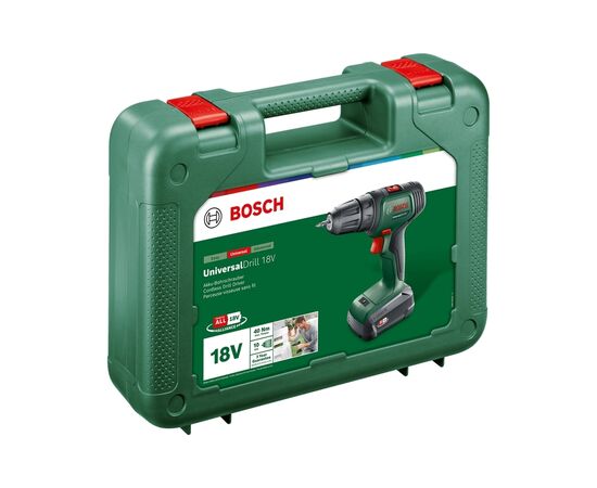 Шуруповерт Bosch UniversalDrill 18V 18В 1х1.5Агод 20Нм 0-4400-1450обхв кейс ЗП 1.3кг (0.603.9D4.001), зображення 3 Шуруповерт Bosch UniversalDrill 18V 18В 1х1.5Агод 20Нм 0-4400-1450обхв кейс ЗП 1.3кг (0.603.9D4.001), зображення 3