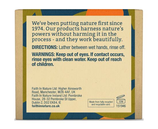 Твердое мыло Faith in Nature Натуральное С апельсином 100 г (5013575111113), изображение 2 Твердое мыло Faith in Nature Натуральное С апельсином 100 г (5013575111113), изображение 2