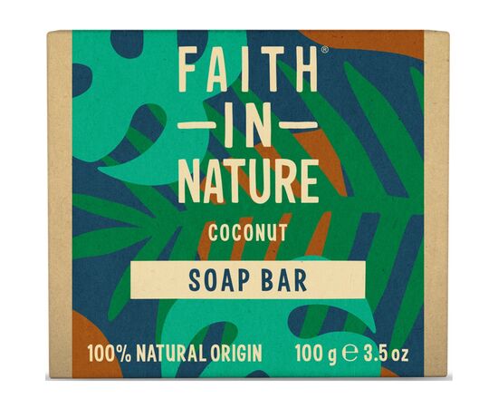 Твердое мыло Faith in Nature Натуральное С кокосом 100 г (708002300363)