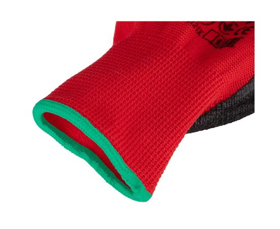 Защитные перчатки Neo Tools комплект 12шт, полиэстер с латексным покрытием, р.8, красно-черный (97-645-8), изображение 6