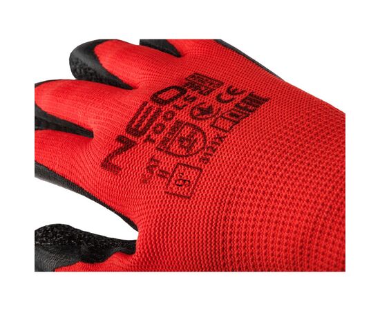 Защитные перчатки Neo Tools комплект 12шт, полиэстер с латексным покрытием, р.9, красно-черный (97-645-9), изображение 5