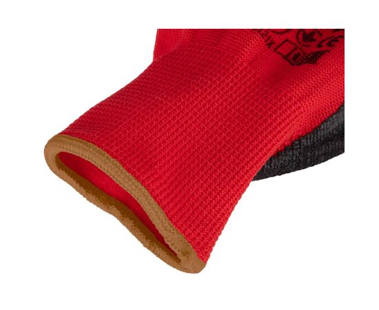 Защитные перчатки Neo Tools комплект 12шт, полиэстер с латексным покрытием, р.9, красно-черный (97-645-9), изображение 6