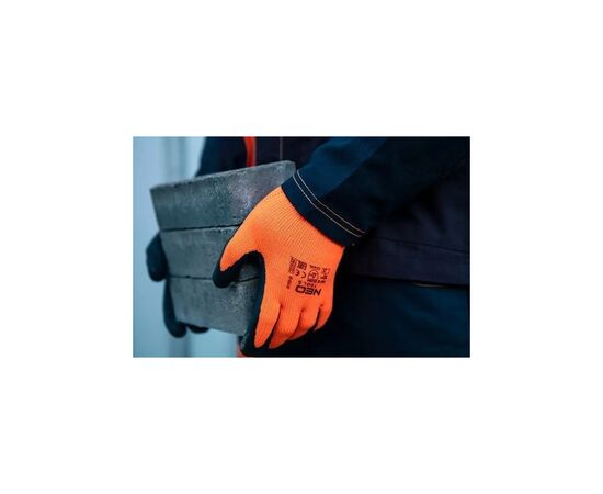 Защитные перчатки Neo Tools латексное покрытие, полиэстер, р.10, оранжево черные (97-612-10), изображение 2 Защитные перчатки Neo Tools латексное покрытие, полиэстер, р.10, оранжево черные (97-612-10), изображение 2