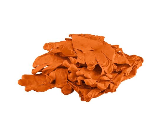 Защитные перчатки Neo Tools рабочие/медицинские, перфорированные нитриловые, р.M, 50шт., оранжевый (97-690-M), изображение 7