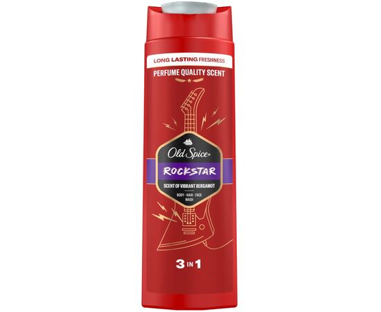Гель для душа Old Spice 3-в-1 Rockstar 400 мл (8700216232746), изображение 2 Гель для душа Old Spice 3-в-1 Rockstar 400 мл (8700216232746), изображение 2