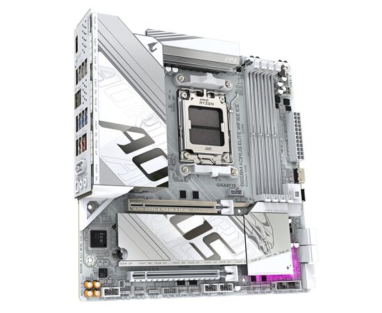 Материнская плата GIGABYTE B850M A ELT WF6E ICE (B850M AORUS ELITE WIFI6E ICE), изображение 2 Материнская плата GIGABYTE B850M A ELT WF6E ICE (B850M AORUS ELITE WIFI6E ICE), изображение 2